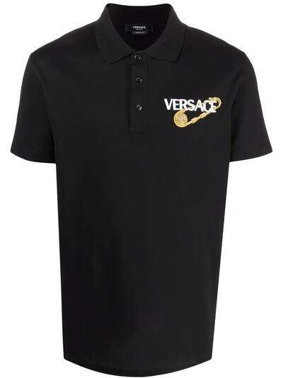 Versace рубашка поло с логотипом Safety Pin