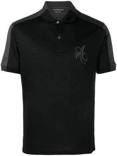 Alexander McQueen рубашка поло в стиле колор-блок с вышитым логотипом