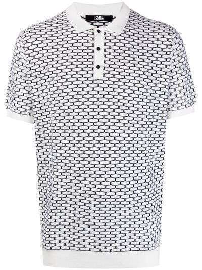 Karl Lagerfeld рубашка поло с геометричной вышивкой
