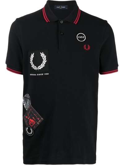 FRED PERRY рубашка поло с нашивкой-логотипом