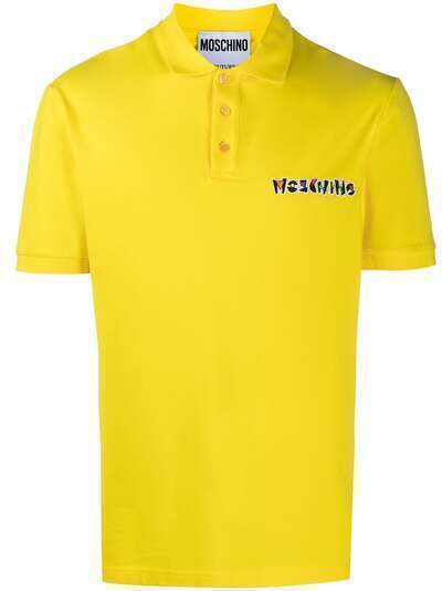 Moschino рубашка поло с вышитым логотипом