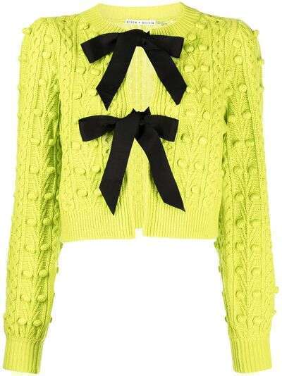 Alice+Olivia bow-detail knitted cardigan