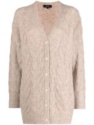 Theory cable-knit buttoned-up cardigan