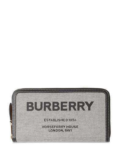 Burberry кошелек с принтом Horseferry и круговой молнией