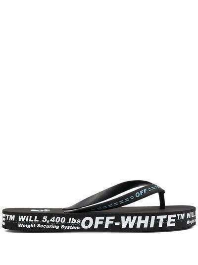 Off-White RUBBER FLIP FLOP BLACK WHITE