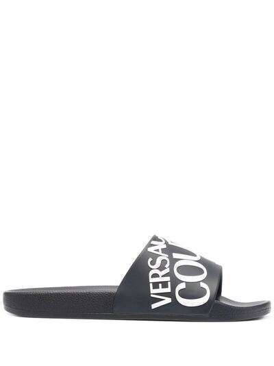 Versace Jeans Couture logo print sliders