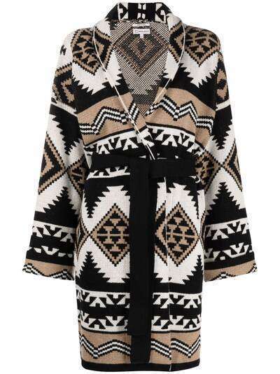 Woolrich кардиган-пальто с геометричным принтом