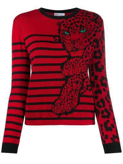 RED Valentino джемпер с леопардовым узором вязки интарсия