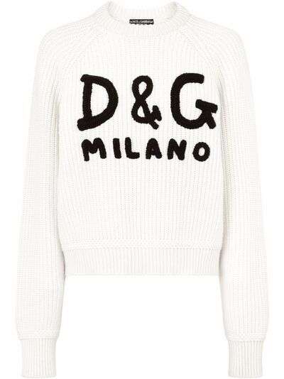 Dolce & Gabbana кашемировый джемпер с логотипом