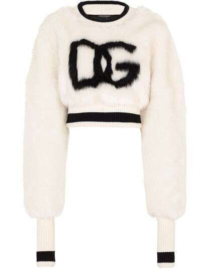 Dolce & Gabbana укороченный джемпер вязки интарсия с логотипом