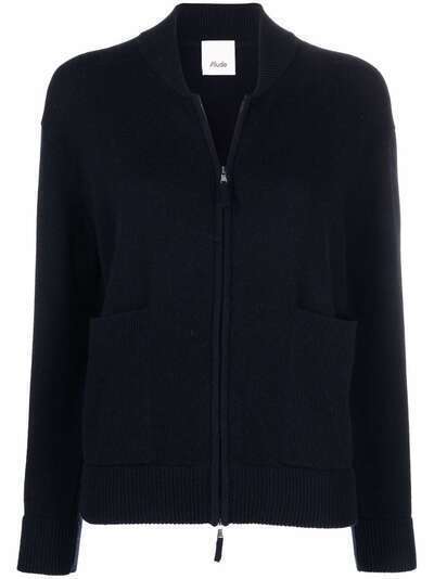 Allude zip-up knitted jumper