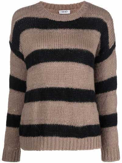 LIU JO полосатый свитер с эффектом металлик