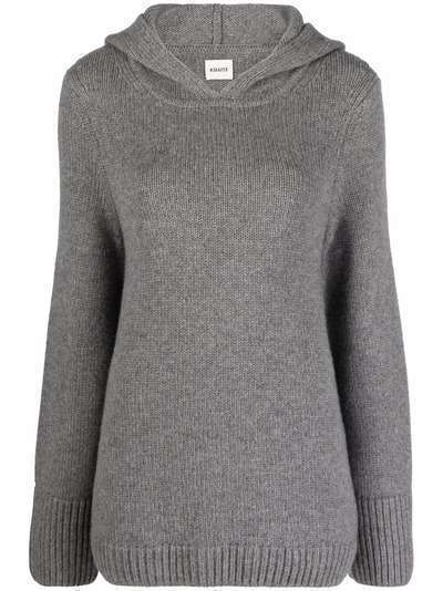 KHAITE knitted relaxed cashmere hoodie