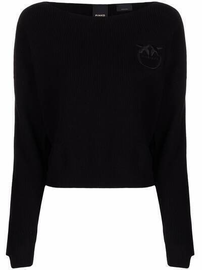 Pinko logo-embroidered knitted jumper