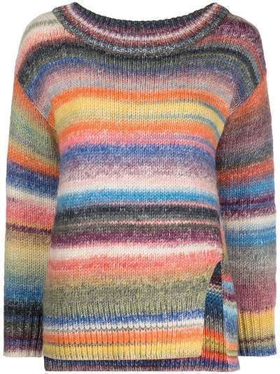 Cinq A Sept striped side-slit jumper