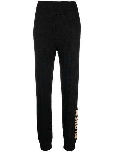 Love Moschino cable-knit slim-cut trousers