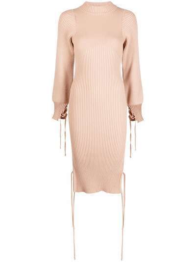 ADAMO ribbed knit long-sleeved dress