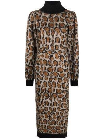 ROTATE knitted leopard-print dress