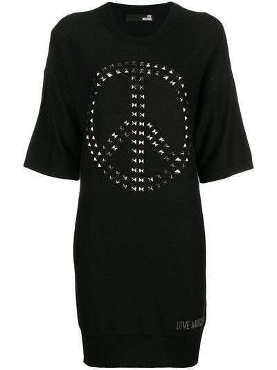 Love Moschino knitted embellished sweater dress