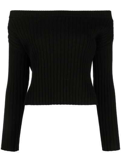 Alice+Olivia square-neck ribbed jumper