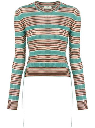 Fendi приталенный свитер в полоску