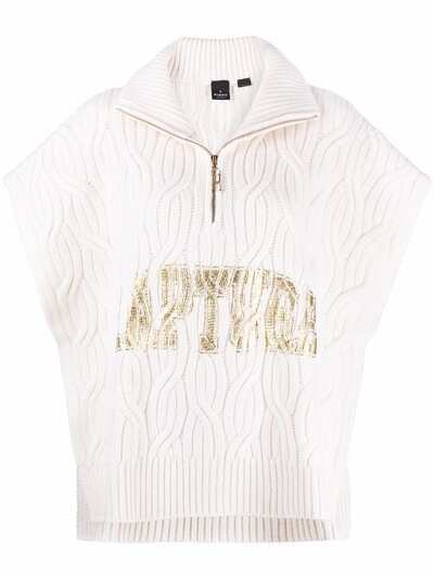 Pinko cable-knit lettering top