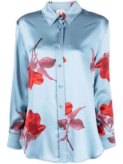L'Autre Chose шелковая рубашка с цветочным принтом