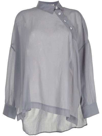 Yohji Yamamoto рубашка с асимметричной планкой
