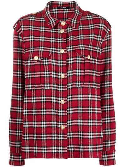 Amen buttoned-up checked shirt