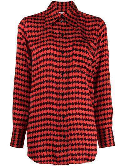 Victoria Beckham houndstooth-print long-sleeve shirt