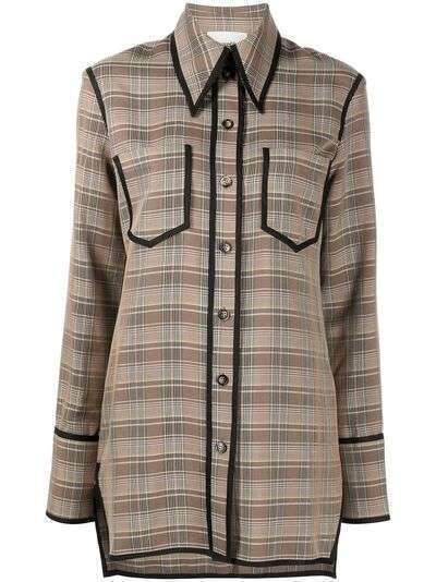 Nanushka check-print oversized shirt