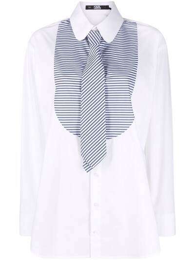 Karl Lagerfeld полосатая рубашка с оборками на воротнике