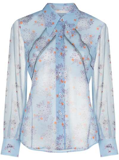 Chloé прозрачная блузка с цветочным принтом