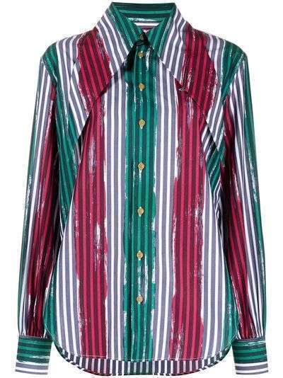 Vivienne Westwood рубашка в тонкую полоску с объемным воротником