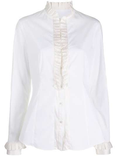 Dolce & Gabbana рубашка с высоким воротником и оборками