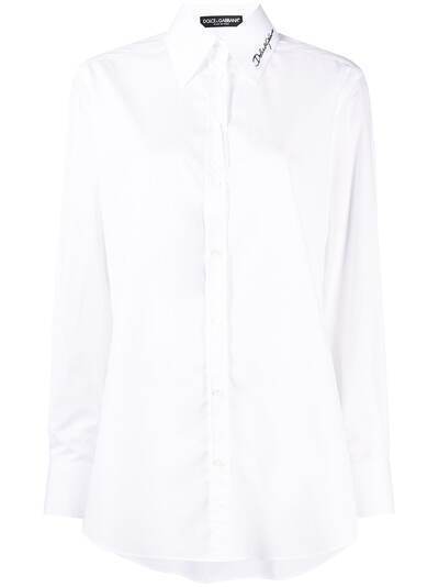 Dolce & Gabbana поплиновая рубашка с вышивкой