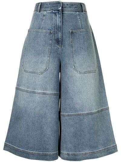 Tibi джинсы широкого кроя с эффектом потертости