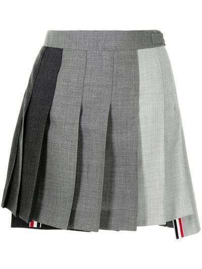 Thom Browne плиссированная мини-юбка с асимметричным подолом