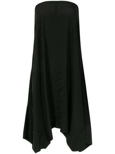 Stella McCartney шелковая юбка миди с асимметричным подолом