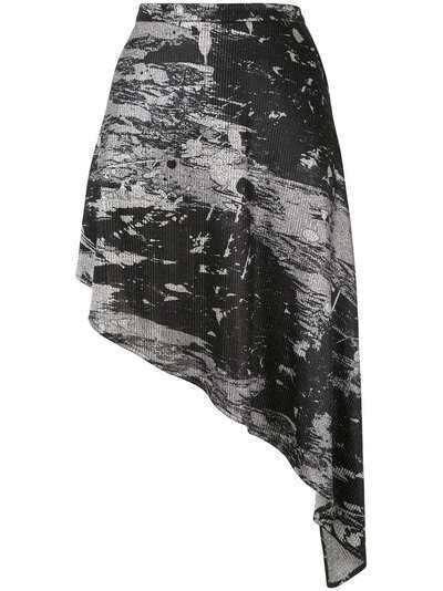 Strateas Carlucci юбка асимметричного кроя с абстрактным принтом