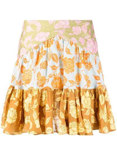 Zimmermann юбка с цветочным принтом и вставками