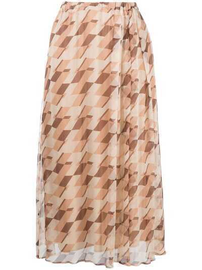 Alysi плиссированная юбка с геометричным принтом