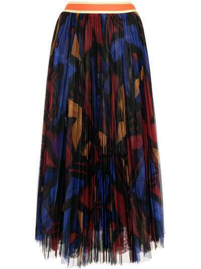 Stella Jean плиссированная юбка с абстрактным принтом