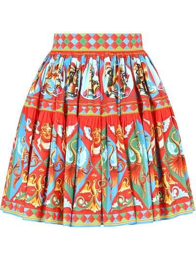 Dolce & Gabbana расклешенная юбка с графичным принтом