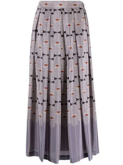 Alysi floral-print pleated skirt