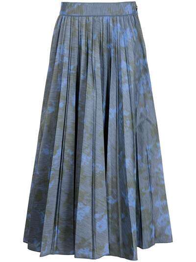 Agnona плиссированная юбка с абстрактным принтом