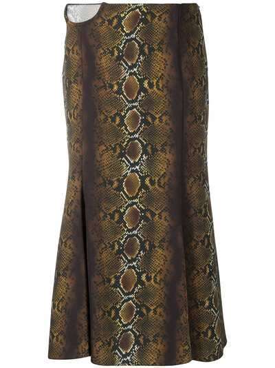 Versace юбка миди со змеиным принтом