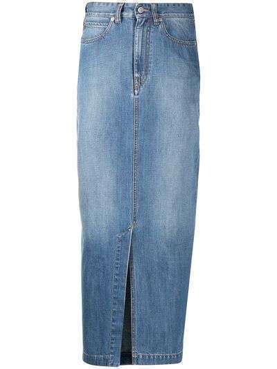 Victoria Victoria Beckham джинсовая юбка макси с завышенной талией