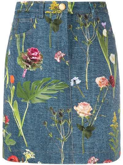 Boutique Moschino юбка с завышенной талией и цветочным принтом