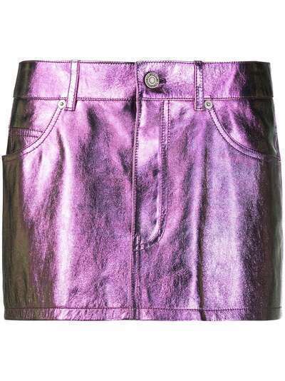 Saint Laurent metallic mini skirt